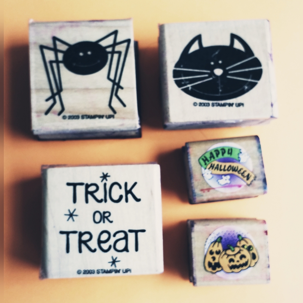 Stampin' Up! Halloween Stamp Set with Black and Purple Designs